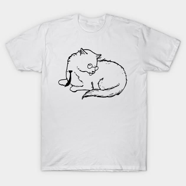 Business Cat - Licking Himself T-Shirt by timgorichanaz